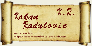 Kokan Radulović vizit kartica